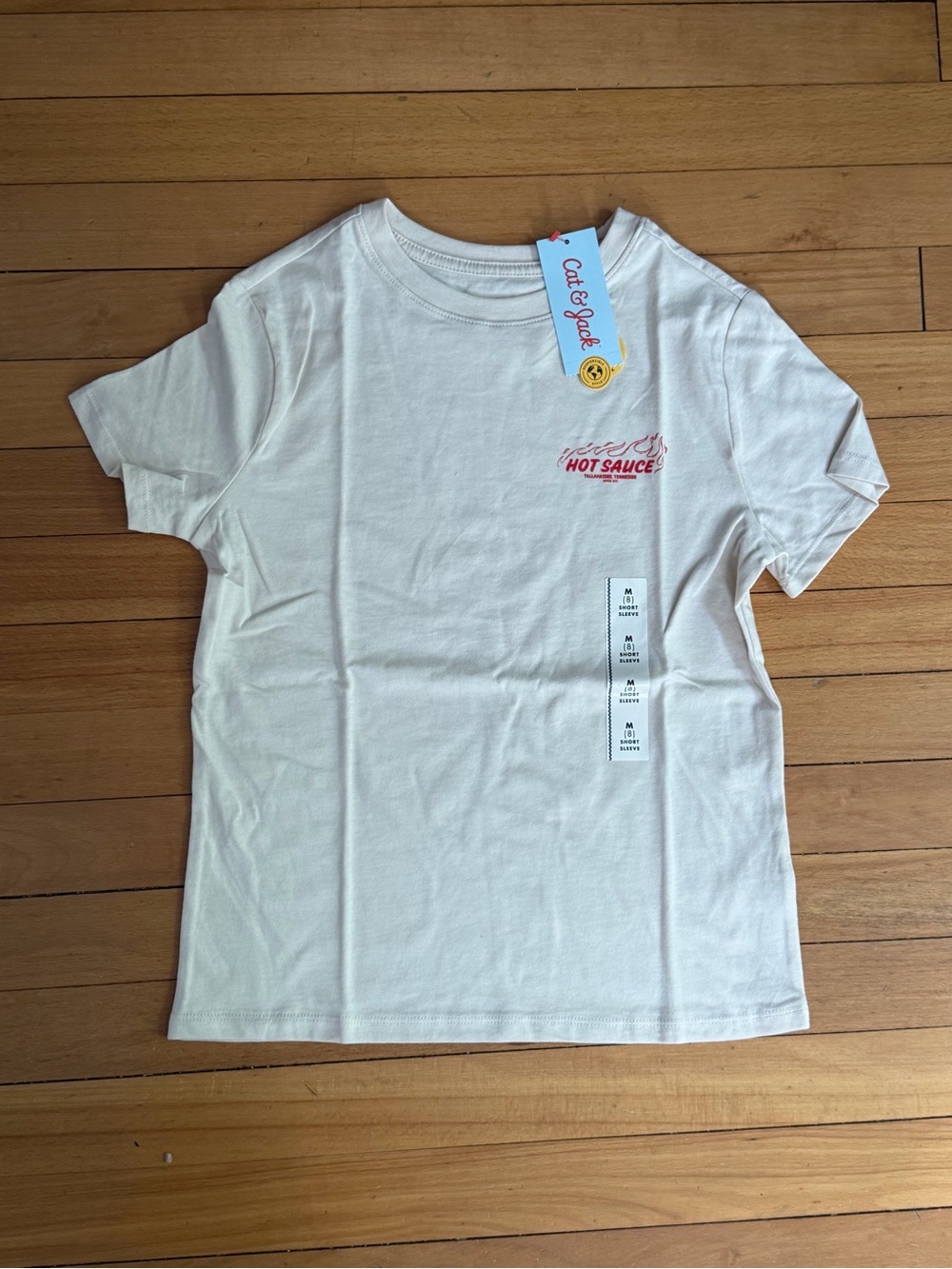 NWT Cat & Jack Kids' Tan 'Hot Sauce' Short Sleeve Graphic Tee